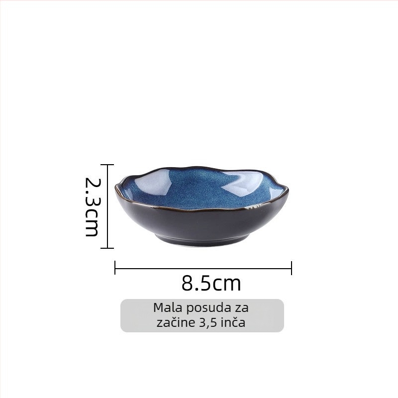Komplet keramičkog posuđa od ojačanog porcelana, Kiln glaze uzorak, mikrovalna pećnica kompatibilna, tiskani logo, prilagodljivo