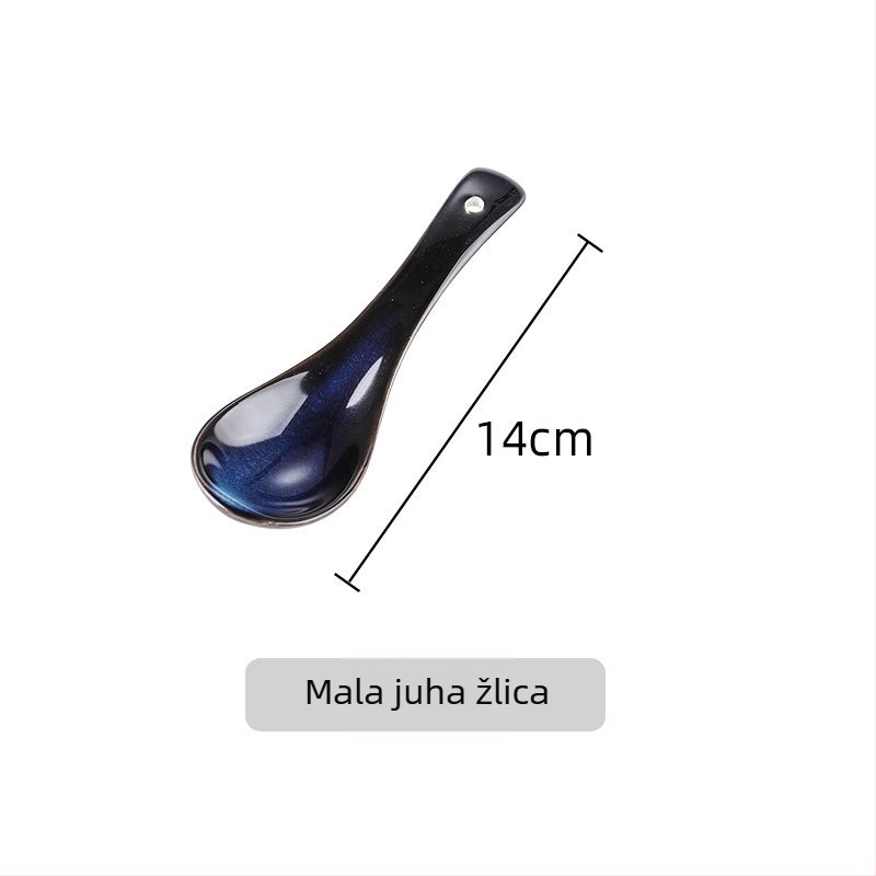 Komplet keramičkog posuđa od ojačanog porcelana, Kiln glaze uzorak, mikrovalna pećnica kompatibilna, tiskani logo, prilagodljivo