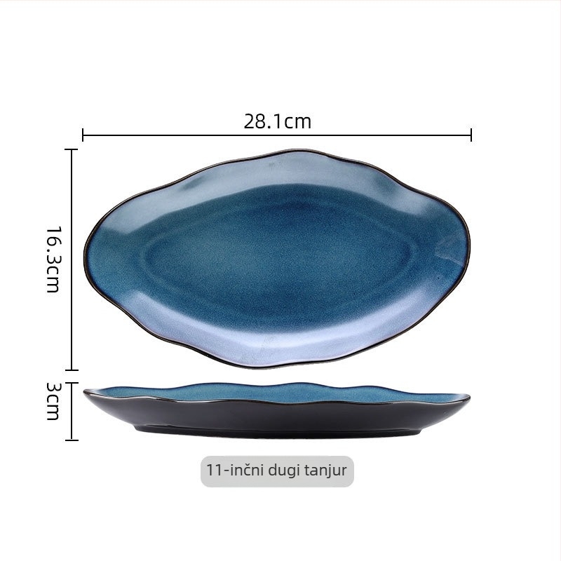 Komplet keramičkog posuđa od ojačanog porcelana, Kiln glaze uzorak, mikrovalna pećnica kompatibilna, tiskani logo, prilagodljivo