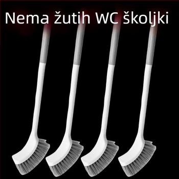 Četka za WC s debelim dugačkim držačem, mekane dlačice, montirana na zid, za klozete tipa squat (Materijal: spužva)