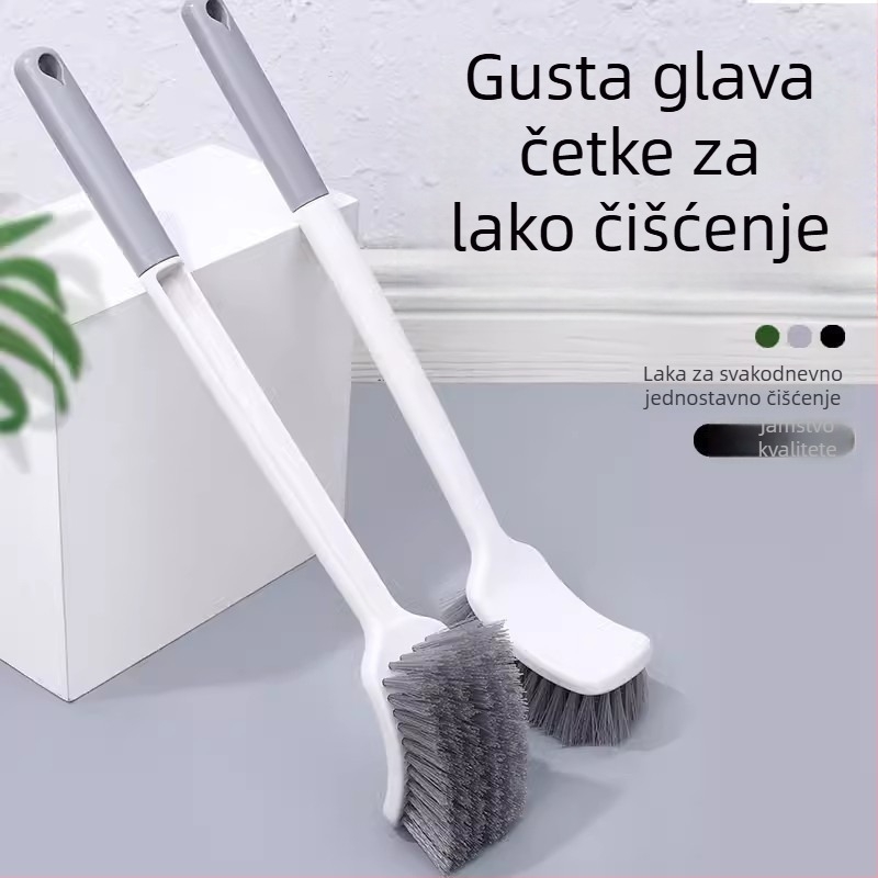 Četka za WC s debelim dugačkim držačem, mekane dlačice, montirana na zid, za klozete tipa squat (Materijal: spužva)