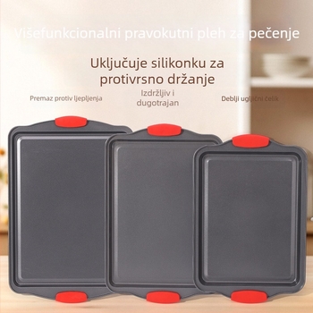 Neprianjajući pleh za pečenje od karbonskog čelika, kvadratnog oblika, višefunkcionalan, 500 g