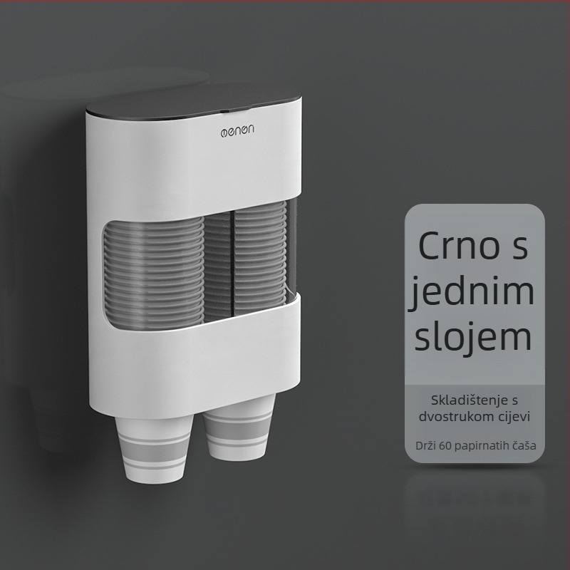 Držač čaša za jednokratne čaše – zidni, plastični, bez bušenja, Moni, 600 g (Zidni, plastični, bez bušenja, Moni, 600 g)