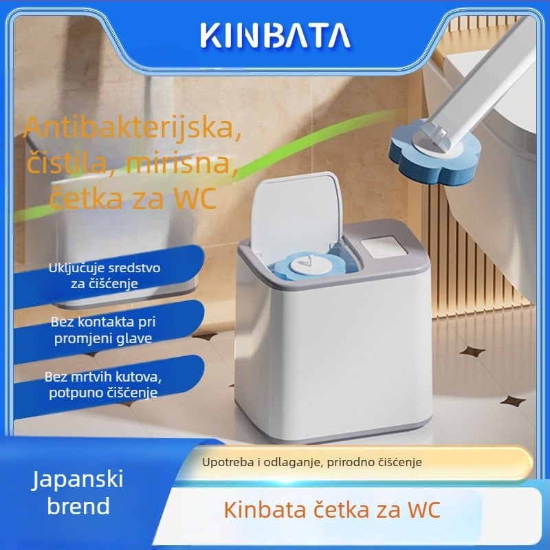 Kinbata jednokratni set četke za WC sa dizajnom bez kutova i zamjenjivom glavom četke, model A-023, plastika, 30 komada u kutiji