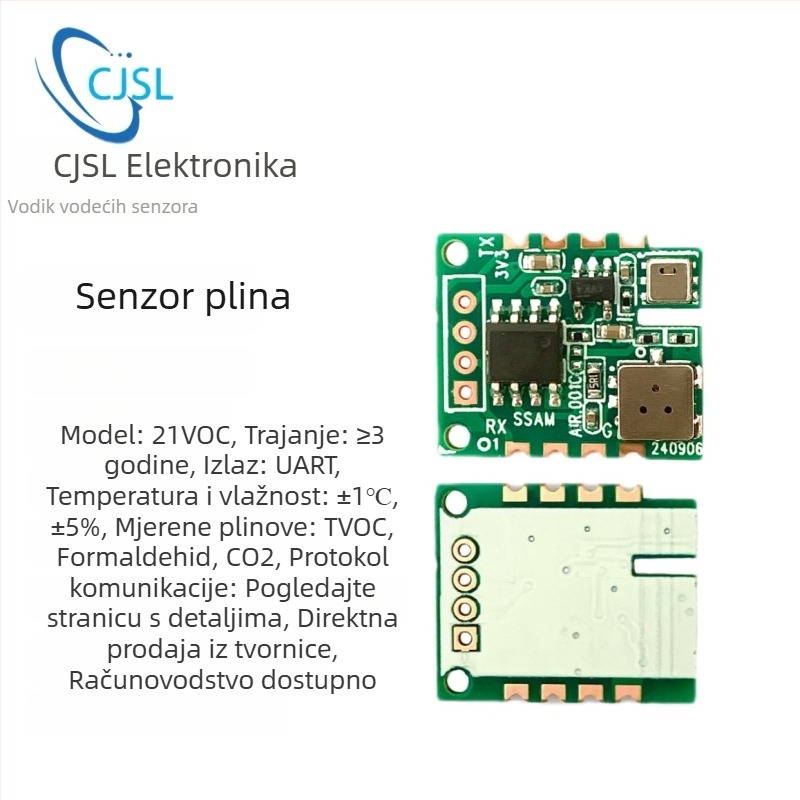 21VOC all-in-one modul za otkrivanje kvalitete zraka s TVOC-om, formaldehidom, CO2, temperaturom i vlagom, UART izlaz