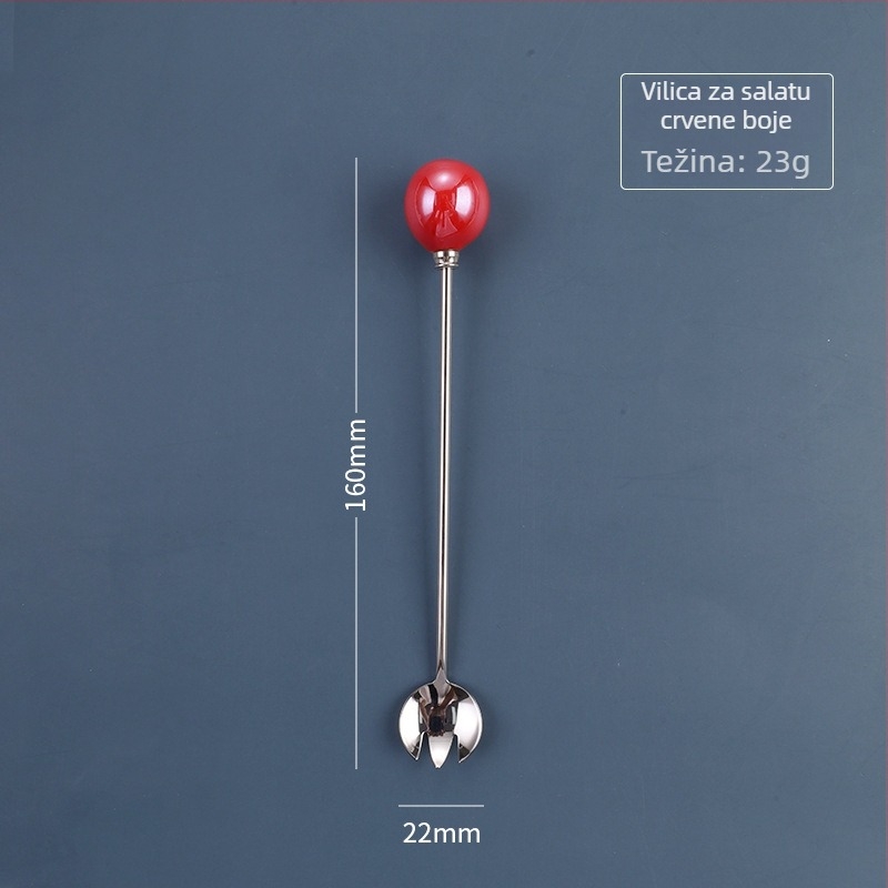 Vilica za voće od nehrđajućeg čelika, moderni minimalistički dizajn, ispis logotipa, cvjetni uzorak, polirano završna obrada ogledalo