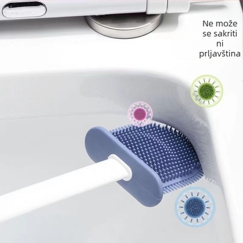 Četka za WC s držačem na zid, bez mrtvih kutova, plastična, za klozete u čučnju