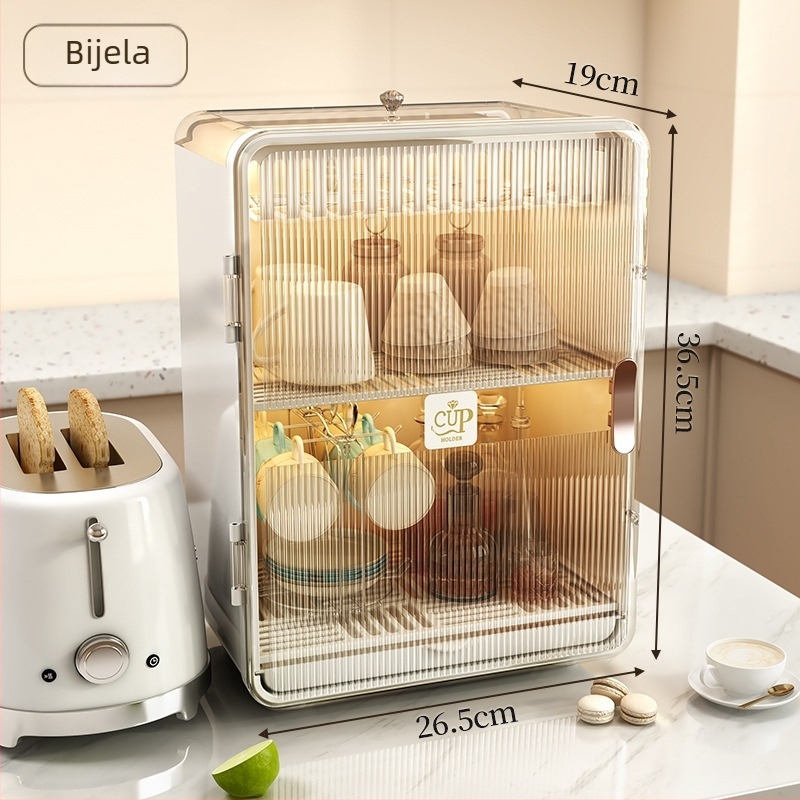 Držač čaša na zid – proziran, PET+PP, 2 kg, bez bušenja