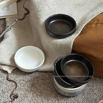 Keramična posudica za umak u japanskom stilu, okrugla, mikrovalna kompatibilna, glazirana pećnicom