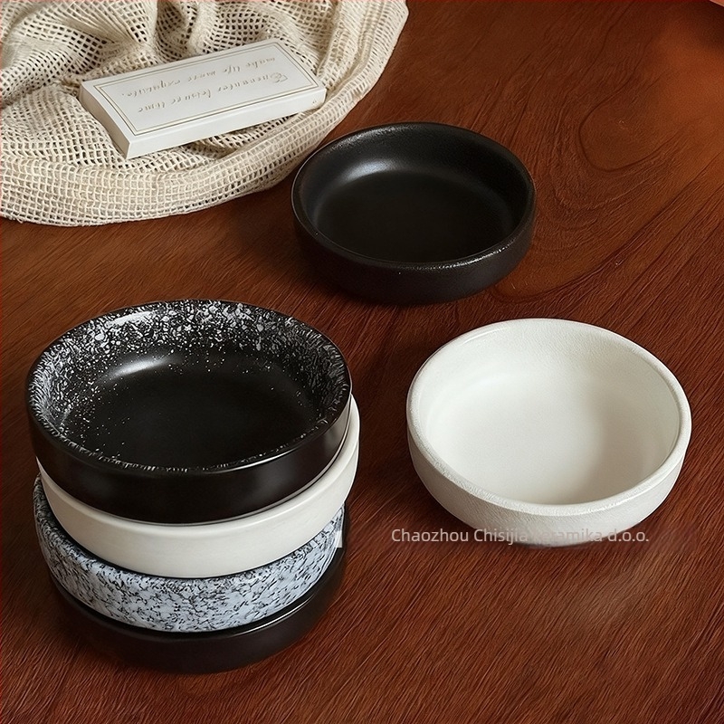 Keramična posudica za umak u japanskom stilu, okrugla, mikrovalna kompatibilna, glazirana pećnicom