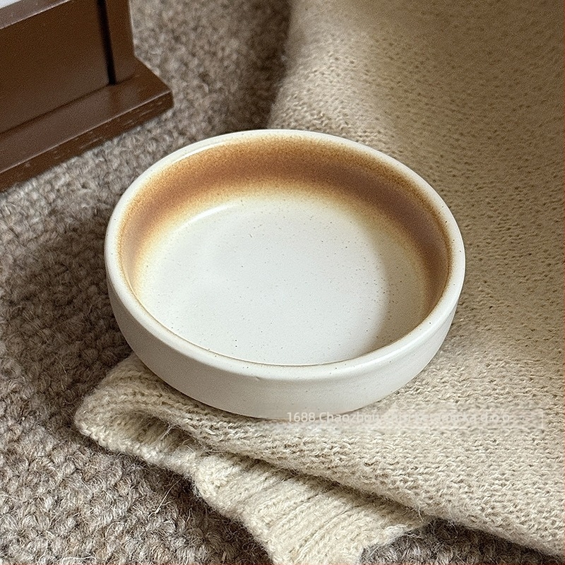 Keramična posudica za umak u japanskom stilu, okrugla, mikrovalna kompatibilna, glazirana pećnicom