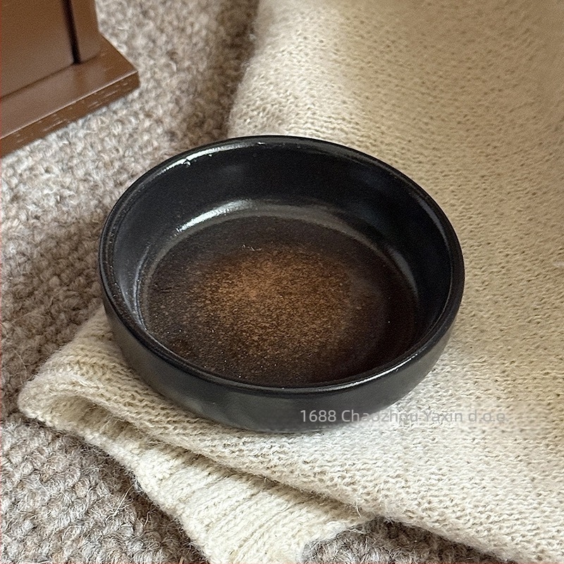 Keramična posudica za umak u japanskom stilu, okrugla, mikrovalna kompatibilna, glazirana pećnicom