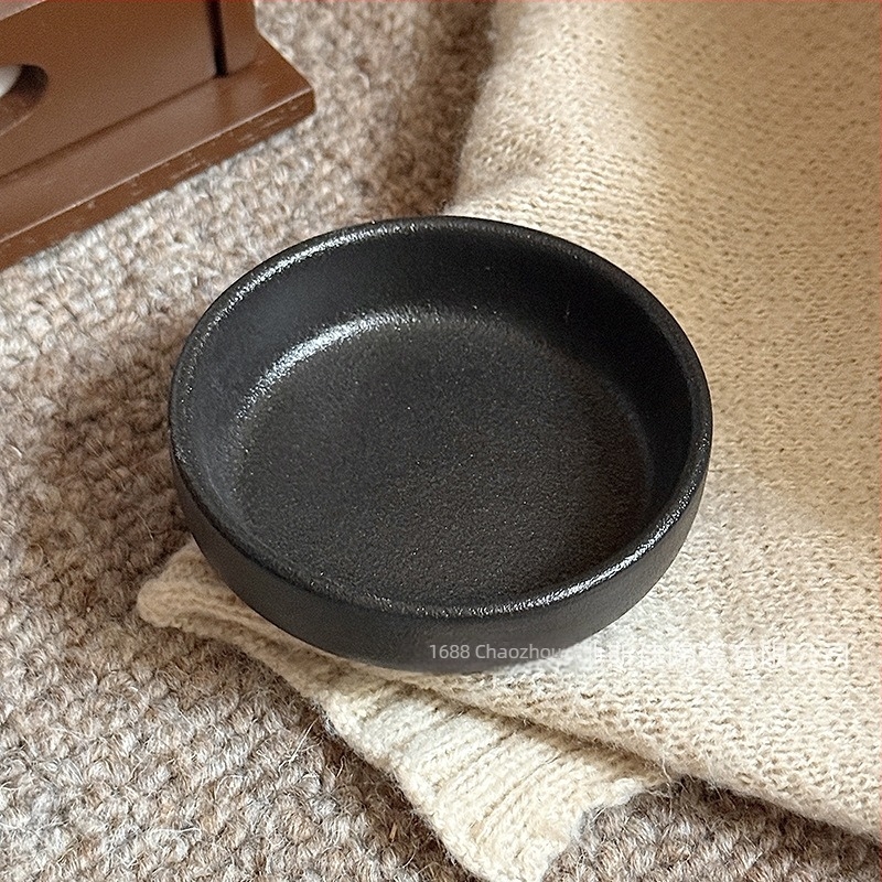 Keramična posudica za umak u japanskom stilu, okrugla, mikrovalna kompatibilna, glazirana pećnicom