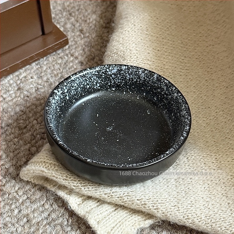 Keramična posudica za umak u japanskom stilu, okrugla, mikrovalna kompatibilna, glazirana pećnicom