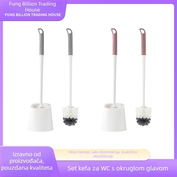 Četka za WC s produljenim držalom, plastična okrugla glava, bez mrtvih kutova, baza, težina 250 g