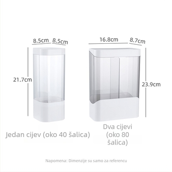 Držač čaša Xin Wan Ting, plastični, zidni, jednostavan stil
