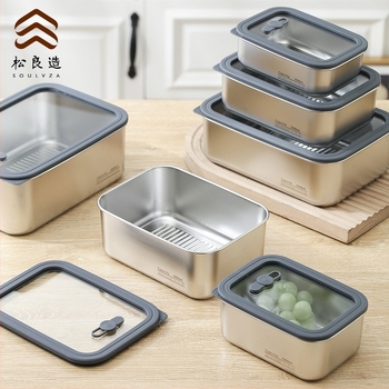 304 nehrđajući čelik, posuda za hranu s prozirnim staklenim poklopcem, hermetički zatvorena pravokutna kutija za obrok, prehrambena kvaliteta, kapacitet 1–4 L, za rezance i knedle
