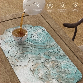 Podloga za čajnu ceremoniju, nepravilnog oblika, krajolinski uzorak, kineski stil