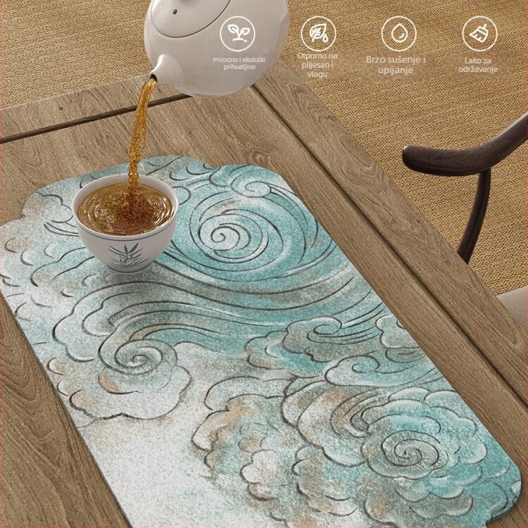 Podloga za čajnu ceremoniju, nepravilnog oblika, krajolinski uzorak, kineski stil