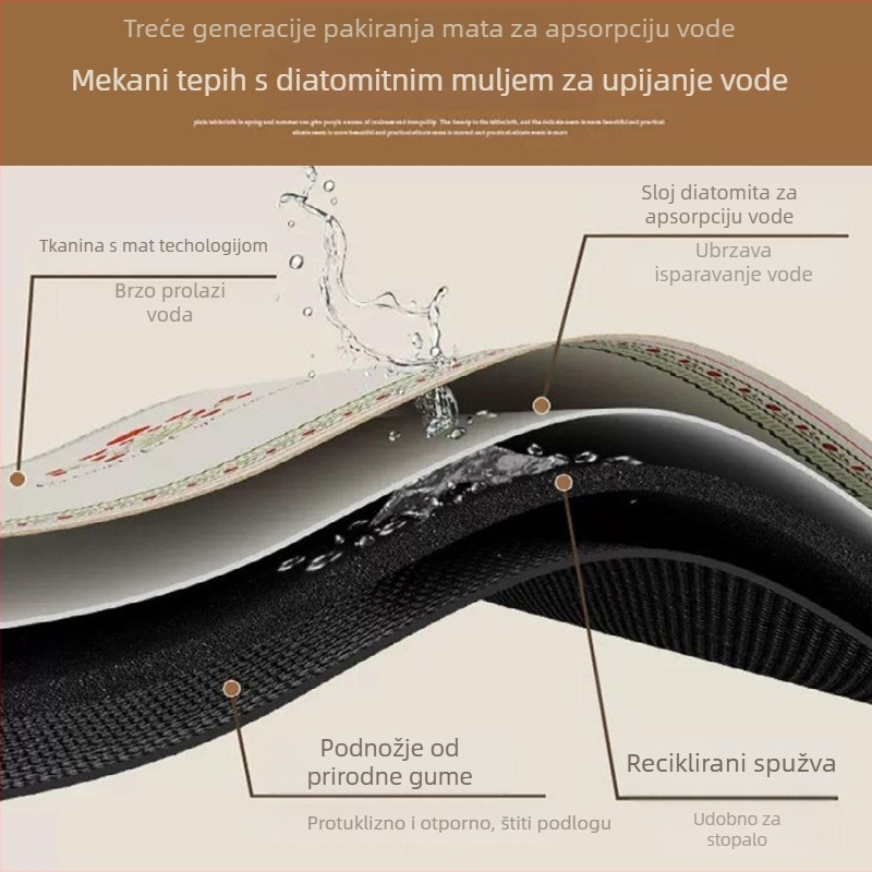 Podloga za čajnu ceremoniju, nepravilnog oblika, krajolinski uzorak, kineski stil