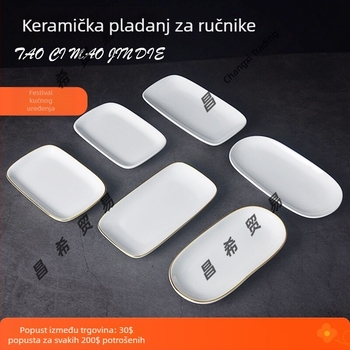 Porcelanski tanjur za ručnike i sapun, okruglog oblika, jednobojni uzorak, kineski stil, poklon za kolege