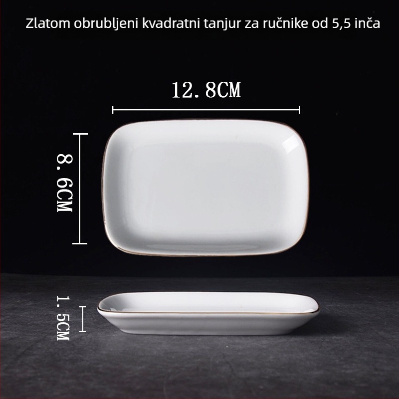 Porcelanski tanjur za ručnike i sapun, okruglog oblika, jednobojni uzorak, kineski stil, poklon za kolege