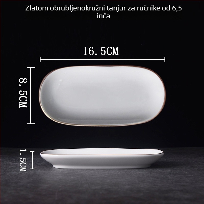 Porcelanski tanjur za ručnike i sapun, okruglog oblika, jednobojni uzorak, kineski stil, poklon za kolege