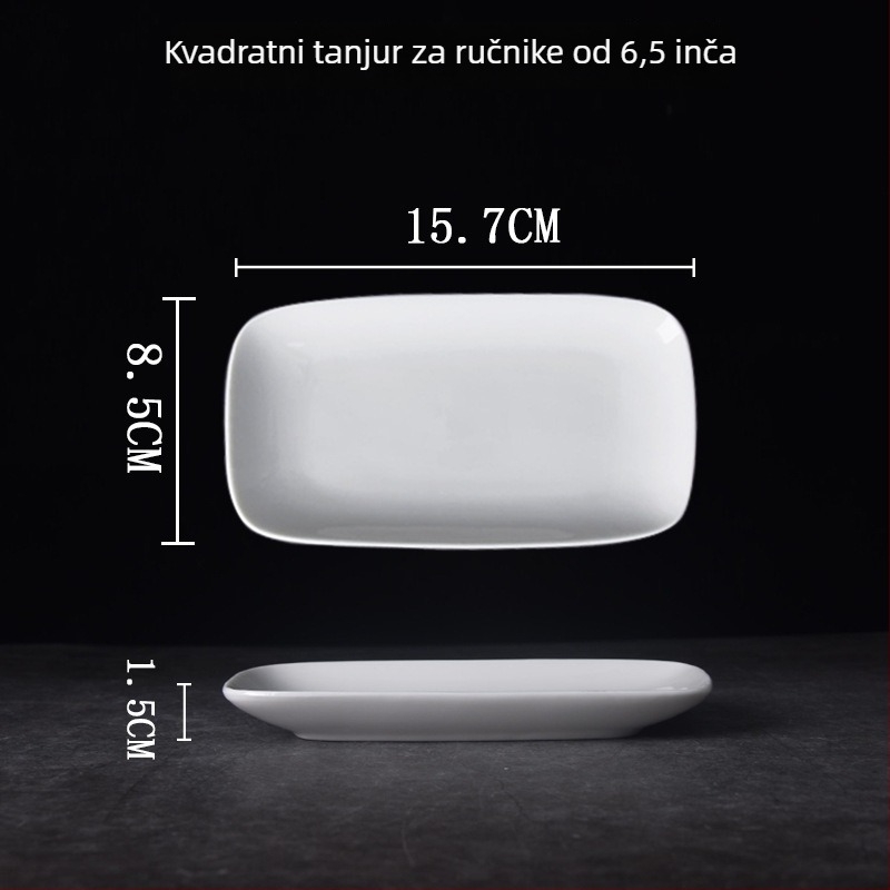 Porcelanski tanjur za ručnike i sapun, okruglog oblika, jednobojni uzorak, kineski stil, poklon za kolege