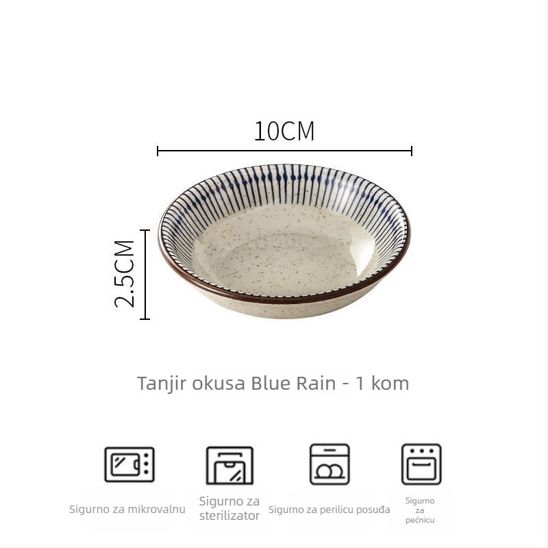 Blue Rain keramička mala zdjela – retro japanski stil, zdjela za sojin sos i ocat, dip zdjela, zdjela za grickalice