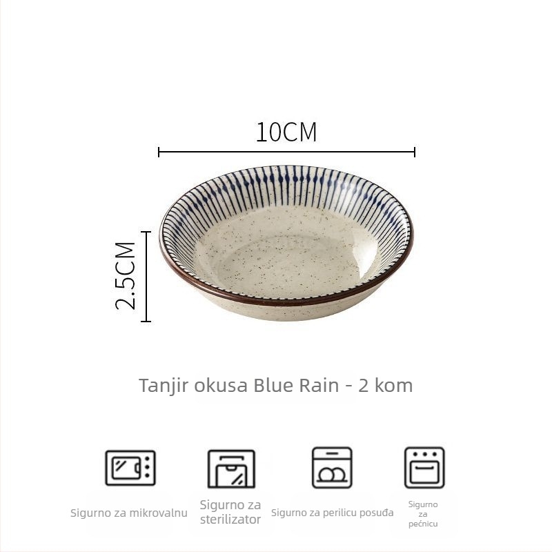 Blue Rain keramička mala zdjela – retro japanski stil, zdjela za sojin sos i ocat, dip zdjela, zdjela za grickalice