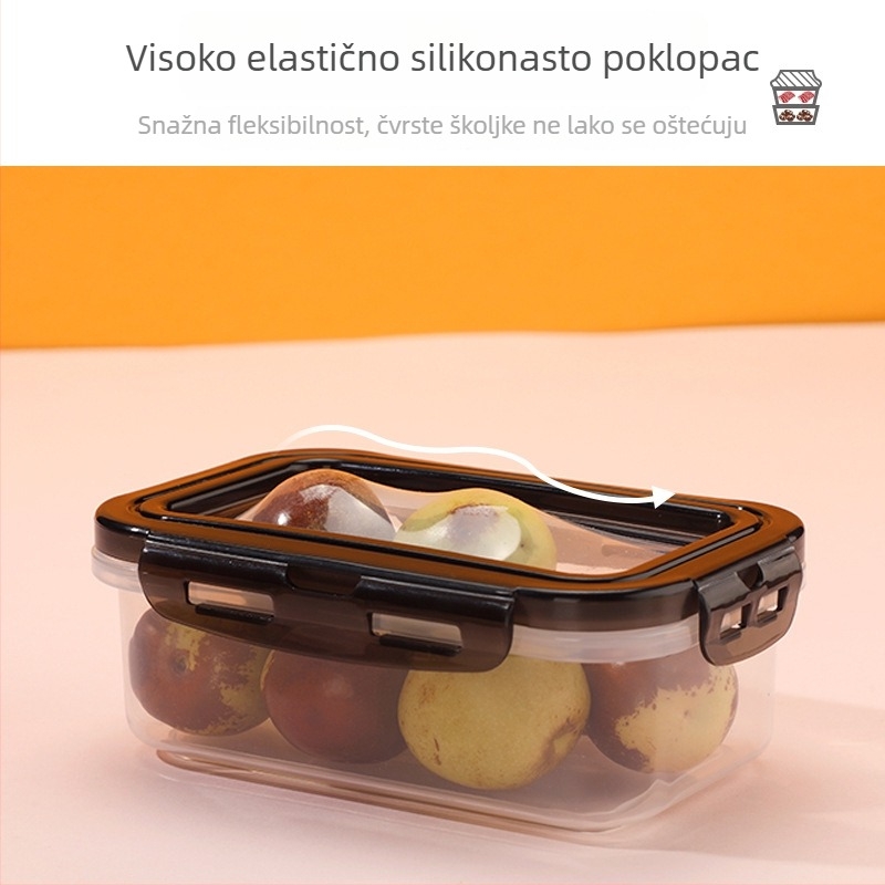Silikonska kutija za ručak s poklopcem, čuva svježinu, mikrovalno sigurna