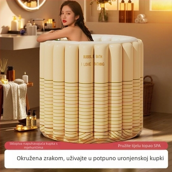 Naduvani sklopivi kad za odrasle s mjehurićima za kupanje, tarpaulin materijal