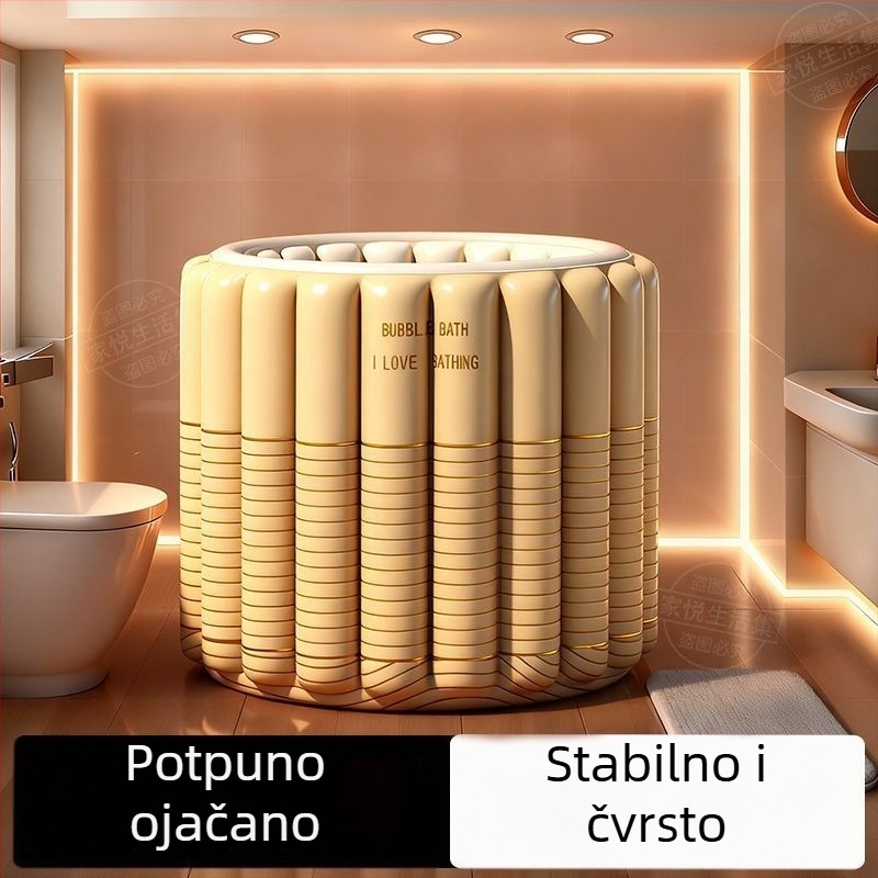 Naduvani sklopivi kad za odrasle s mjehurićima za kupanje, tarpaulin materijal