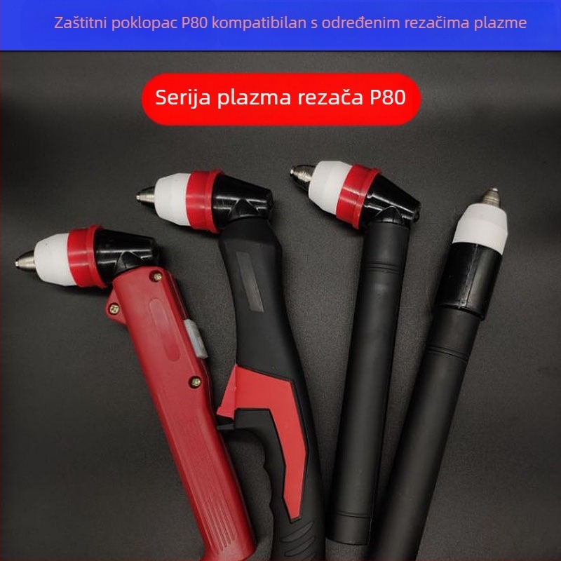 P80 plazma pištolj s porcelinskom mlaznicom, zaštitni kućište protiv pada, za LGK100/120A; rezanje 0–30 mm; radni plin: zrak; model mlaznice: P80