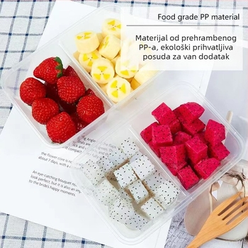Jednokratna dvodijelna kutija za obrok, prozirni plastični materijal, kompatibilna s mikrovalnom pećnicom