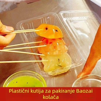 Kutija Bowl Cake – prozirna plastična, pravokutna s poklopcem, za štand, logotip sitotiskom, mogućnost prilagodbe