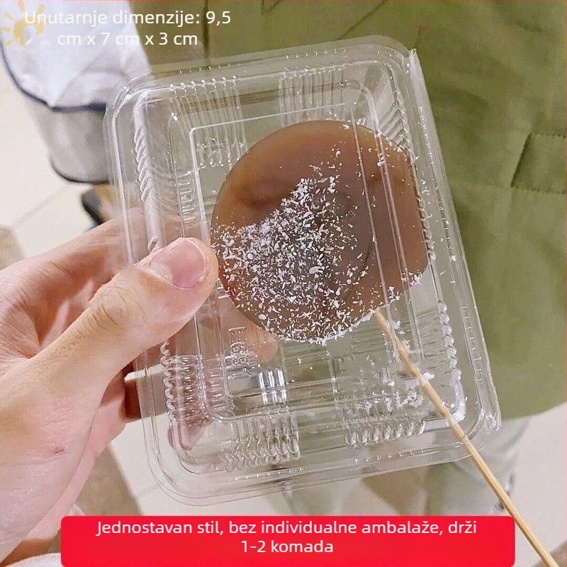 Kutija Bowl Cake – prozirna plastična, pravokutna s poklopcem, za štand, logotip sitotiskom, mogućnost prilagodbe