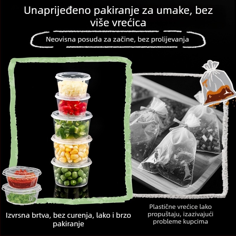 Jednokratna prozirna PET posuda za umak s poklopcem, za ponijeti, 1000 kom