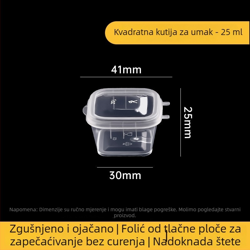 Jednokratna prozirna PET posuda za umak s poklopcem, za ponijeti, 1000 kom