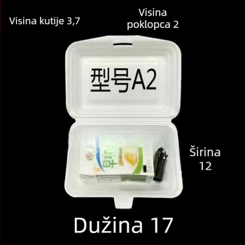 Jednokratna foam kutija za hranu za prženu rižu s plodovima mora i rolice riže za barbecue; Materijal: poliester vlakna; Nerazgradivo; Nije pogodno za mikrovalnu; Ispis logotipa je dostupan