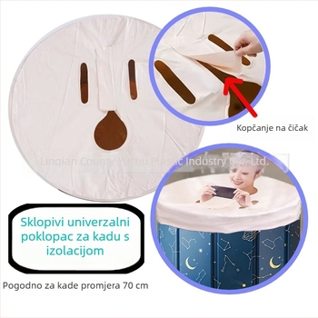 Sklopivi izolacijski poklopac za kadu, univerzalni izolacijski poklop za kade, poklop za saunu i parnu kupelj