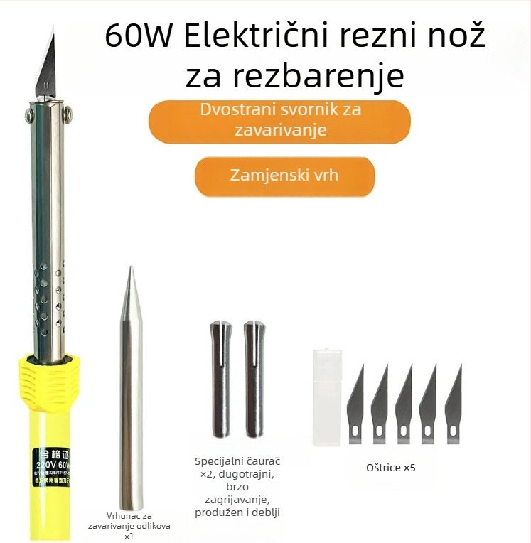Električni višenamjenski alat za DIY vrtlarstvo: bušenje rupa, vrući nož za graviranje, nož za topljenje za rezanje i pretvaranje bočice deterdenta u posudu — standardni tip