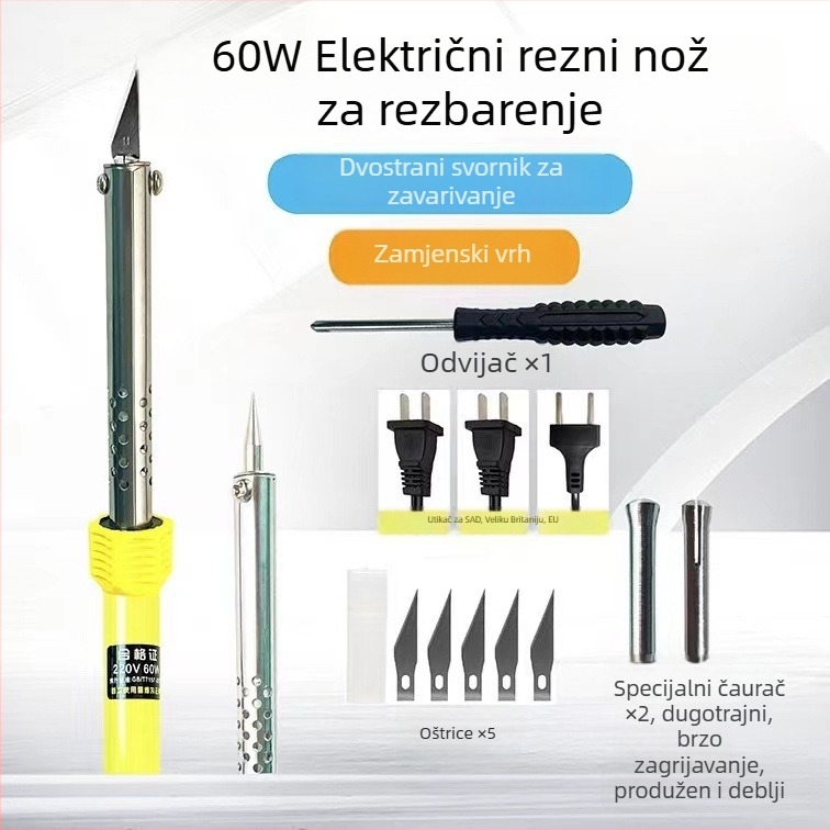 Električni višenamjenski alat za DIY vrtlarstvo: bušenje rupa, vrući nož za graviranje, nož za topljenje za rezanje i pretvaranje bočice deterdenta u posudu — standardni tip