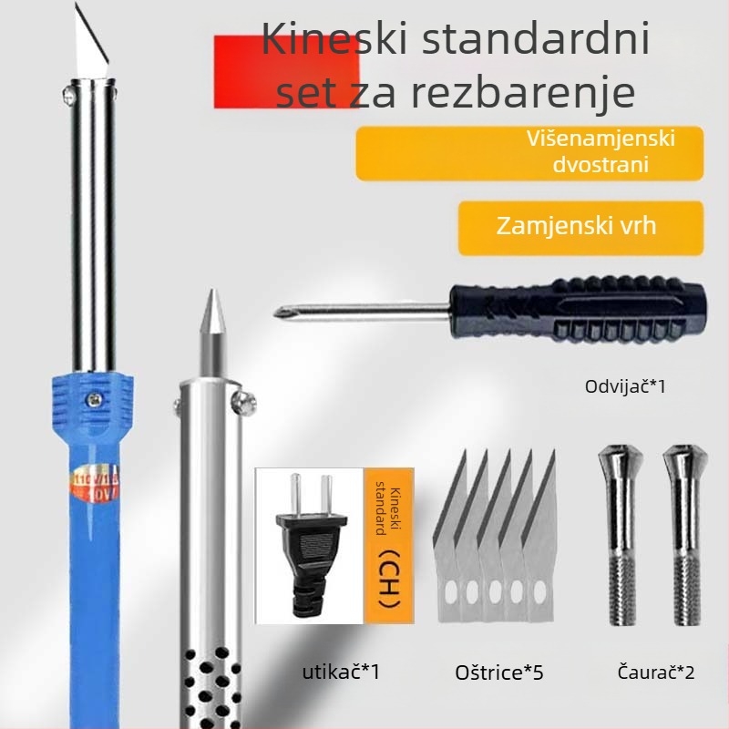 Električni višenamjenski alat za DIY vrtlarstvo: bušenje rupa, vrući nož za graviranje, nož za topljenje za rezanje i pretvaranje bočice deterdenta u posudu — standardni tip