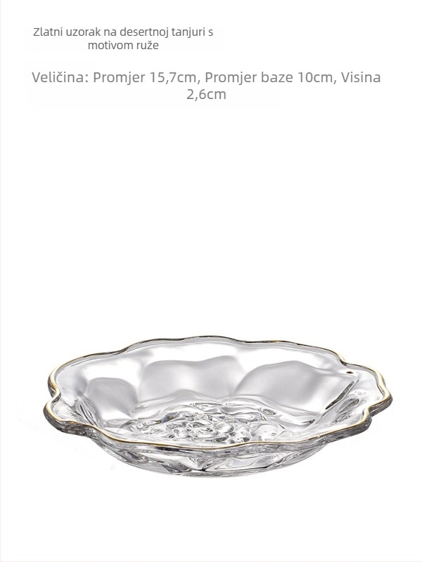 Nino set staklenih zdjelica za desert s cvjetnim uzorkom, moderni jednostavni stil, staklo otporno na toplinu, ispisan logo