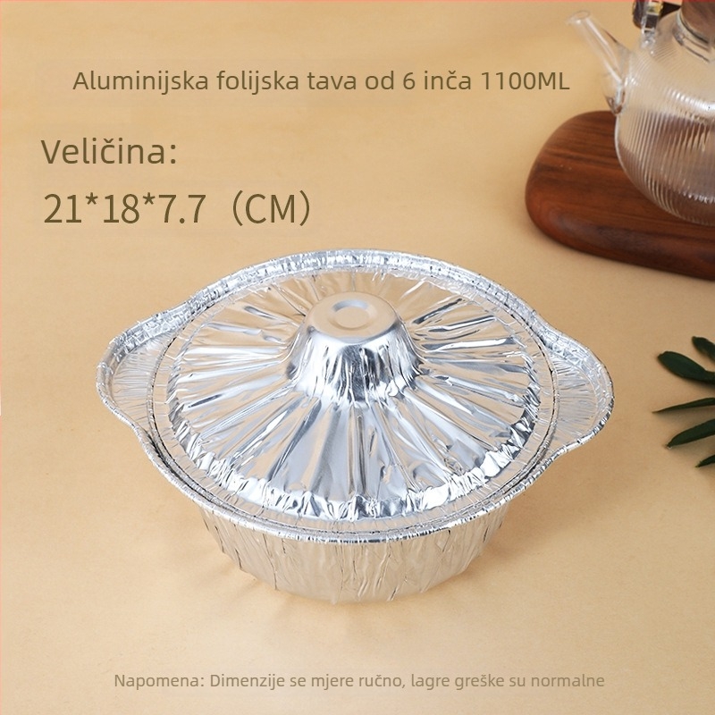 Jednokratni lonac od folije za vanjski BBQ – Materijal: Papir; Oblik: Okrugli; Tip posude: Zdjela; Mikrovalna: Ne; Pakiranje: Jedan
