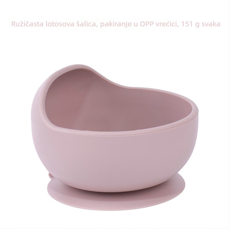 Silikonska zdjela za bebe s integriranom prisavom, jednoslojna protuklizna zdjela za hranjenje (6+ mjeseci)