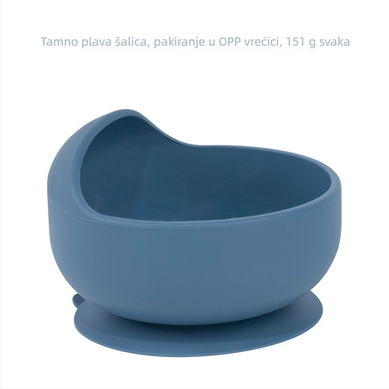 Silikonska zdjela za bebe s integriranom prisavom, jednoslojna protuklizna zdjela za hranjenje (6+ mjeseci)