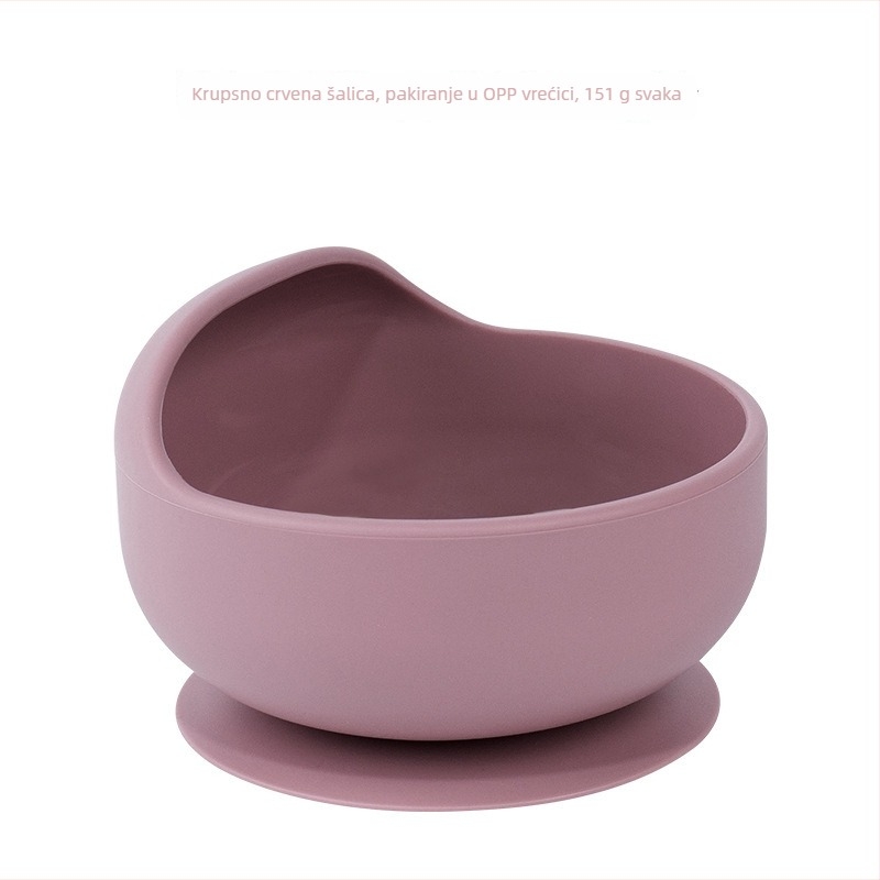 Silikonska zdjela za bebe s integriranom prisavom, jednoslojna protuklizna zdjela za hranjenje (6+ mjeseci)