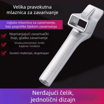 Pistol za zavarivanje toplim zrakom za PVC mekani plast, pravokutna mlaznica i ravna šipka za zavarivanje, 1600W, 220–240V, zaštita od pregrijavanja